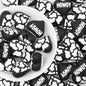 3D Western Cowboy Heart Silicone Focal Beads Cow Print 20pcs