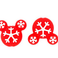 Silicone 3D Focal Beads White Snowflake Mouse Head Winter Design