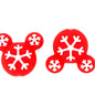Silicone 3D Focal Beads White Snowflake Mouse Head Winter Design
