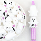  3D Halloween Spider Bat Ghost Silicone Focal Beads 20Pcs