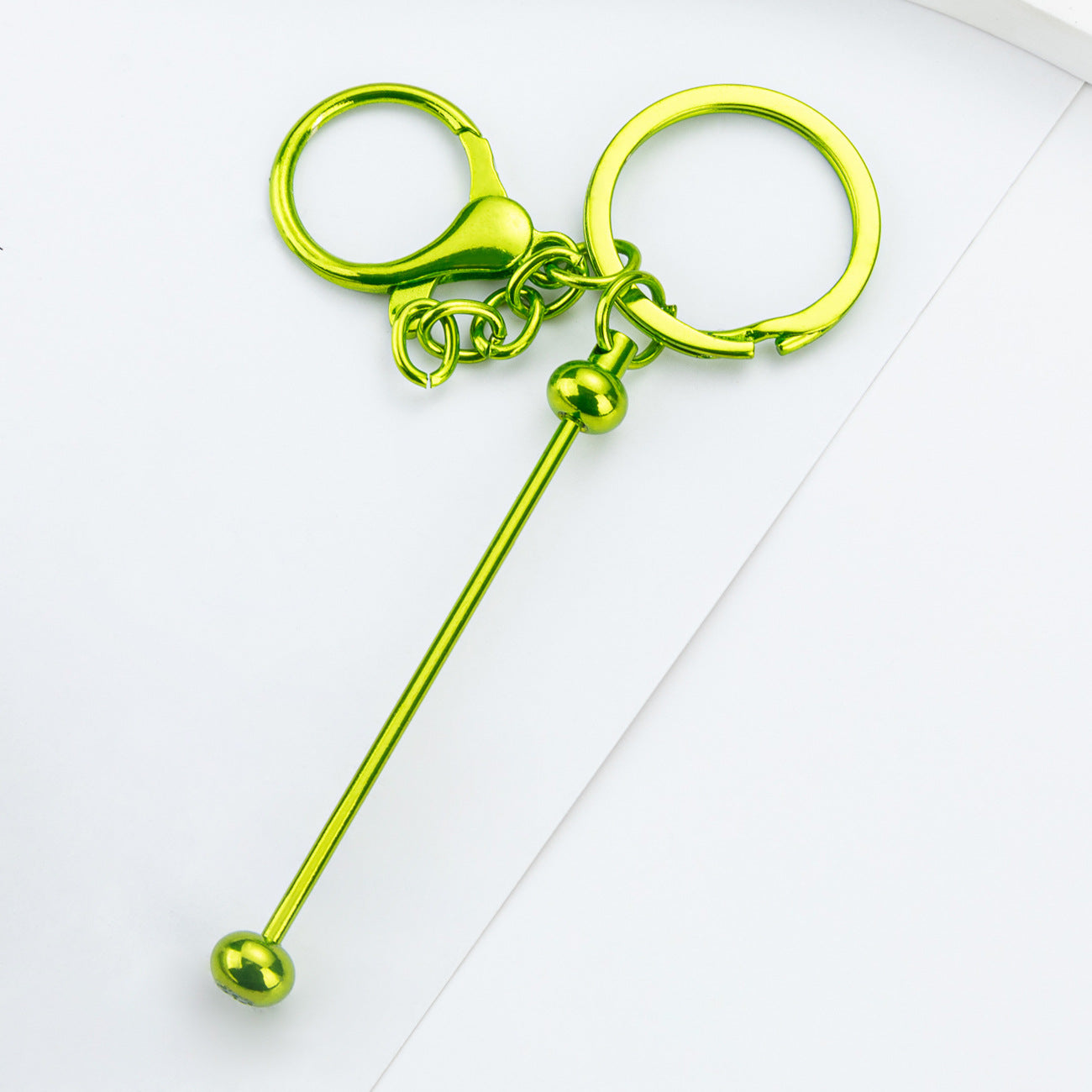 Beadable UV Plating DIY Metal Keychain