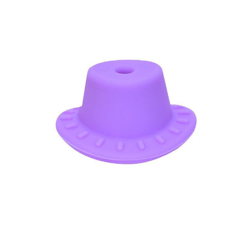 Silicone Focal Beads Cowboy Hat Embossed Brim Matte Colors 20pcs 22