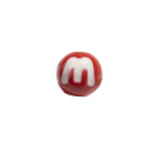 10mm Acrylic Round Beads Painted Letter M Design 50pcs 3
