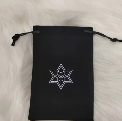 Tarot Card Velvet Drawstring Bags Celestial Esoteric Design 5pcs 18x11.5cm 10