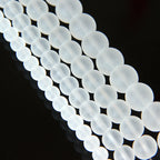 Frosted Transparent Glass Beads 4-12mm White Frosted Smooth Finish 3