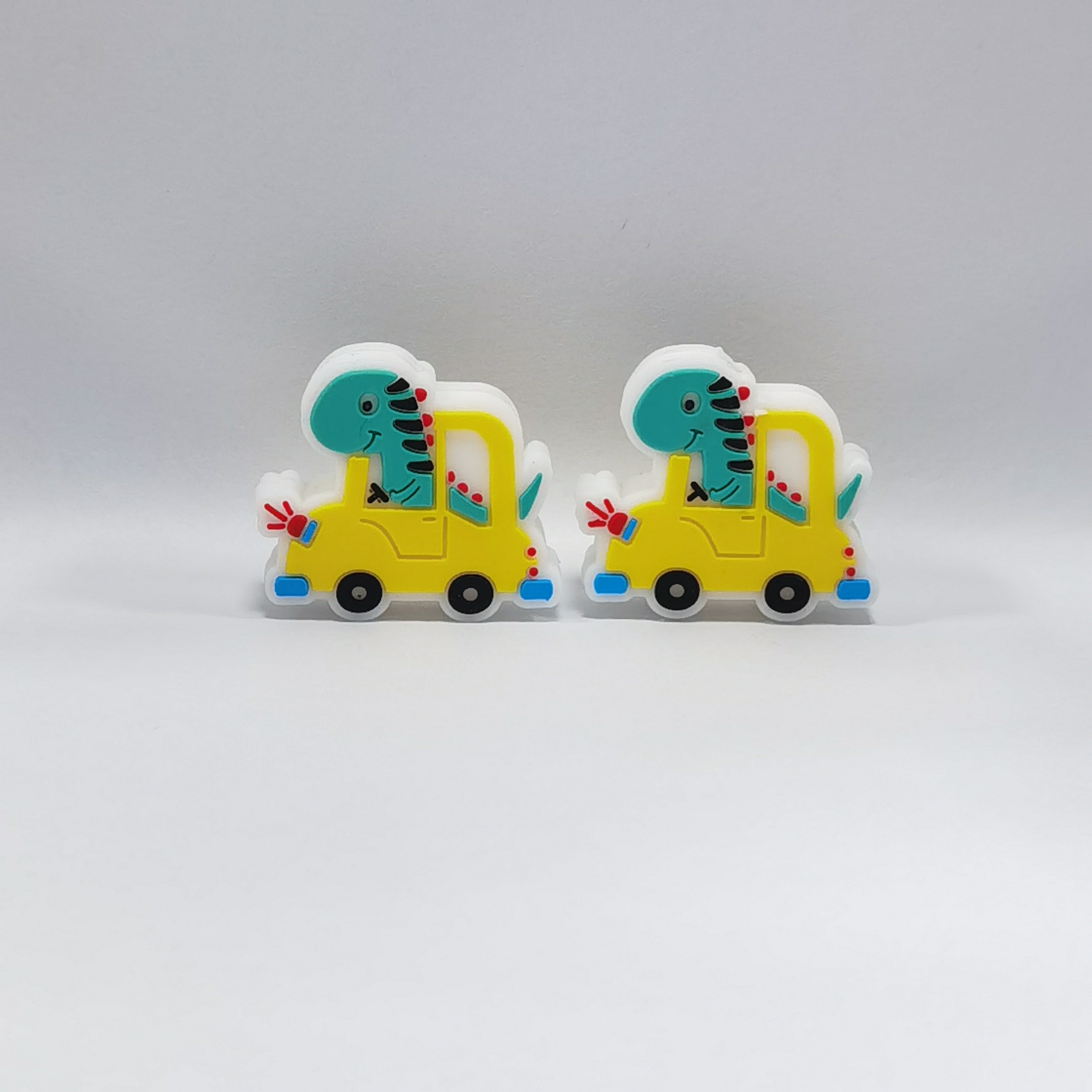 Silicone Focal Beads Dinosaur Car Steering and Tail Elements 20pcs