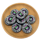 Silicone Focal Beads Faith Pray Letter Motifs Black Base 20pcs 2