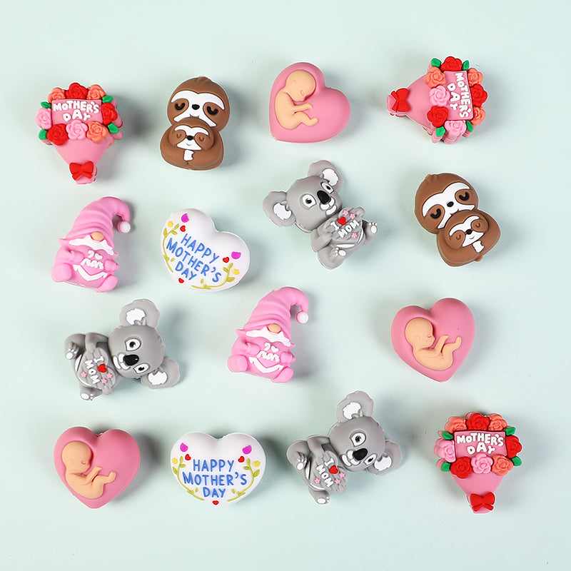 Silicone 3D Focal Beads Mother's Day Koala Bouquet Happy Mother's Day 20pcs 6