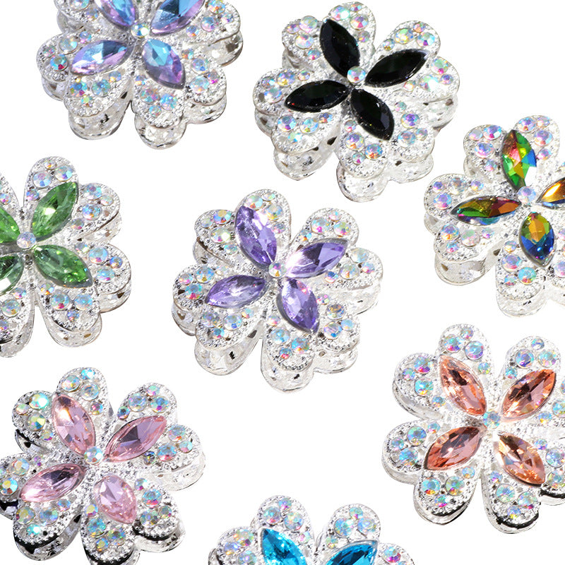 Alloy Clover Rhinestone Beads 30mm Fancy Decorative Charms 3pcs 5
