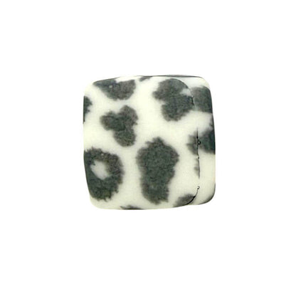 13.5mm Square Silicone Beads Printed Designs Mix 50pcs 2