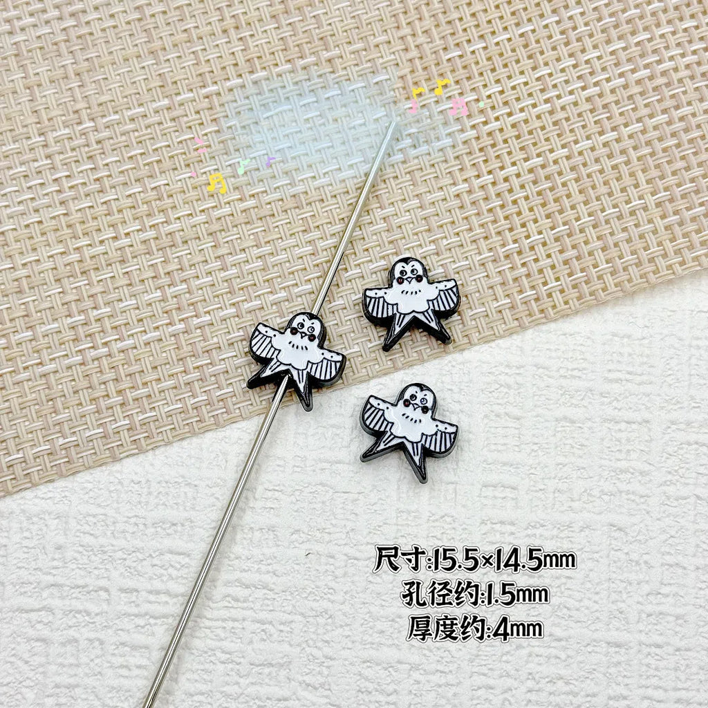 Baking Painted Poker Metal Beads 15mm Colorful Whimsical Design 10pcs 12