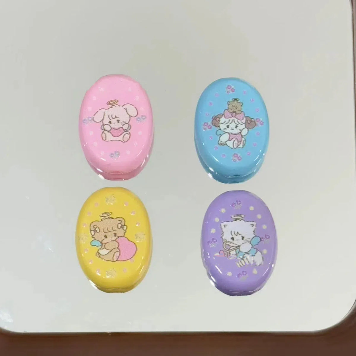 Oval Acrylic Beads 23mm Cartoon Kite Pattern Pastel Colors 10pcs