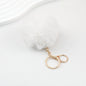 Pom Pom Keychain Fluffy Imitation Rex Rabbit Fur Ball 8cm With Lobster Clasp