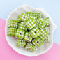 Houndstooth Square Acrylic Beads 16mm Colorful Pattern 10pcs 11