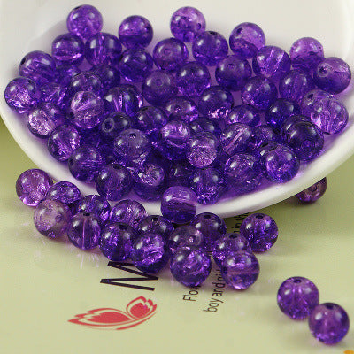 Crackle Glass Beads Round 10mm Dual Color Mixed 80pcs 10