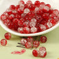 Crackle Glass Beads Round 10mm Dual Color Mixed 80pcs 5