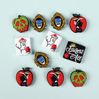 Silicone Focal Beads Snow White Poisoned Apple Icon and Text 20pcs 4