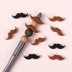 Silicone Focal Beads Beard Handlebar Mustache Textured Curved 20pcs 11
