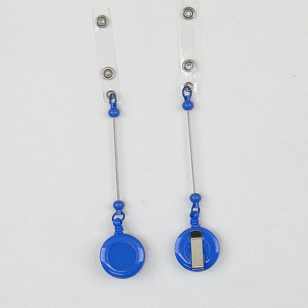 Beadable Badge Reels Retractable ID Keychain Clip - Dark blue
