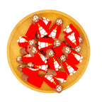 Silicone 3D Focal Beads Red Cloak King Holding Golden Cross 1pcs 2