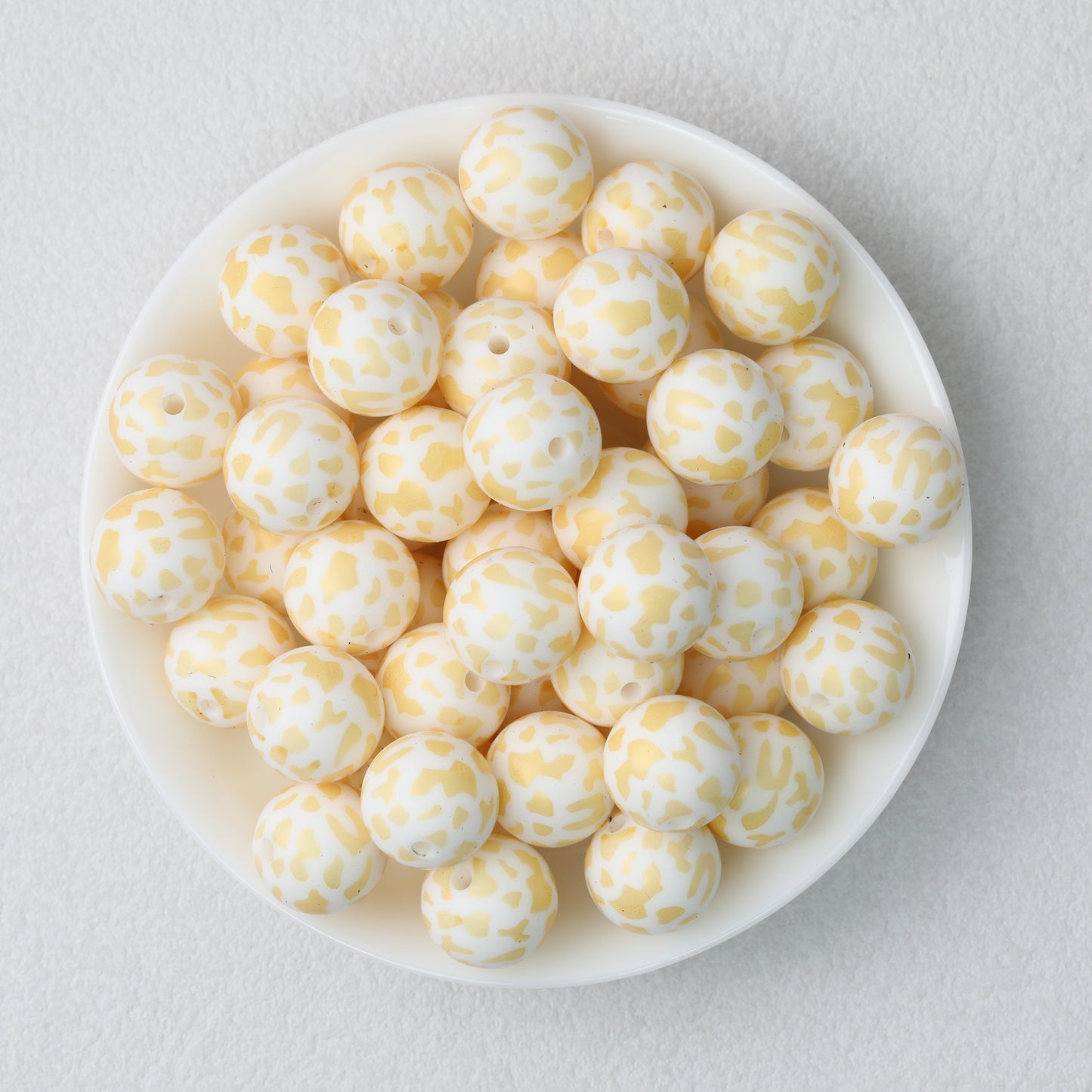 15mm Leopard Pattern Silicone Round Beads 50pcs 4