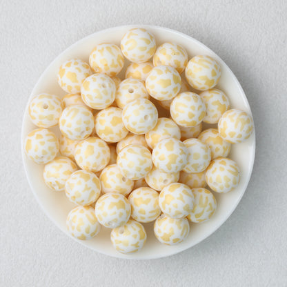 15mm Leopard Pattern Silicone Round Beads 50pcs 4