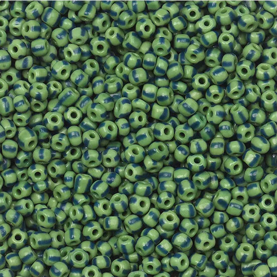 Dual Color Striped Seed Glass Beads 4mm Orange Green 900pcs 9