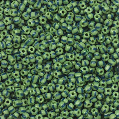 Dual Color Striped Seed Glass Beads 4mm Orange Green 900pcs 9