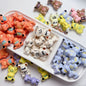 Hand Painted Bear Acrylic Beads 33x22mm Glossy Pastel 5pcs