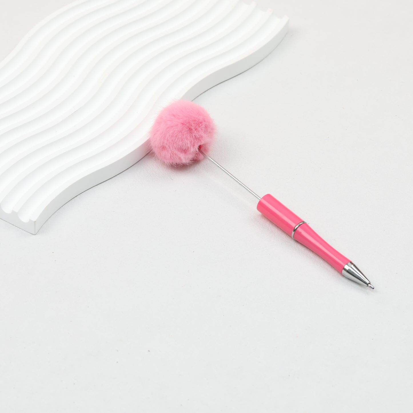 Beadable Pen Plush Pom-pom Colorful Ballpoint
