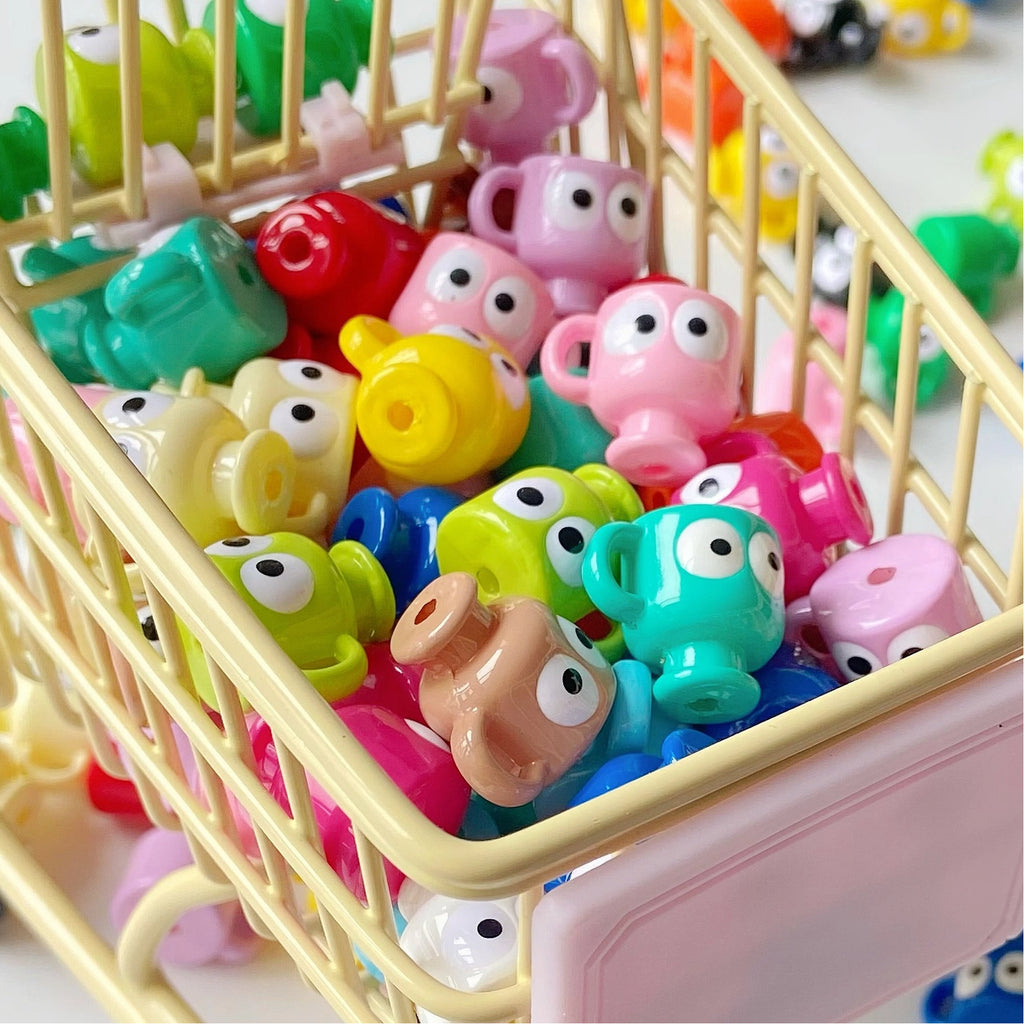 Personification Cup Acrylic Beads 18mm Enamel Glossy 6pcs