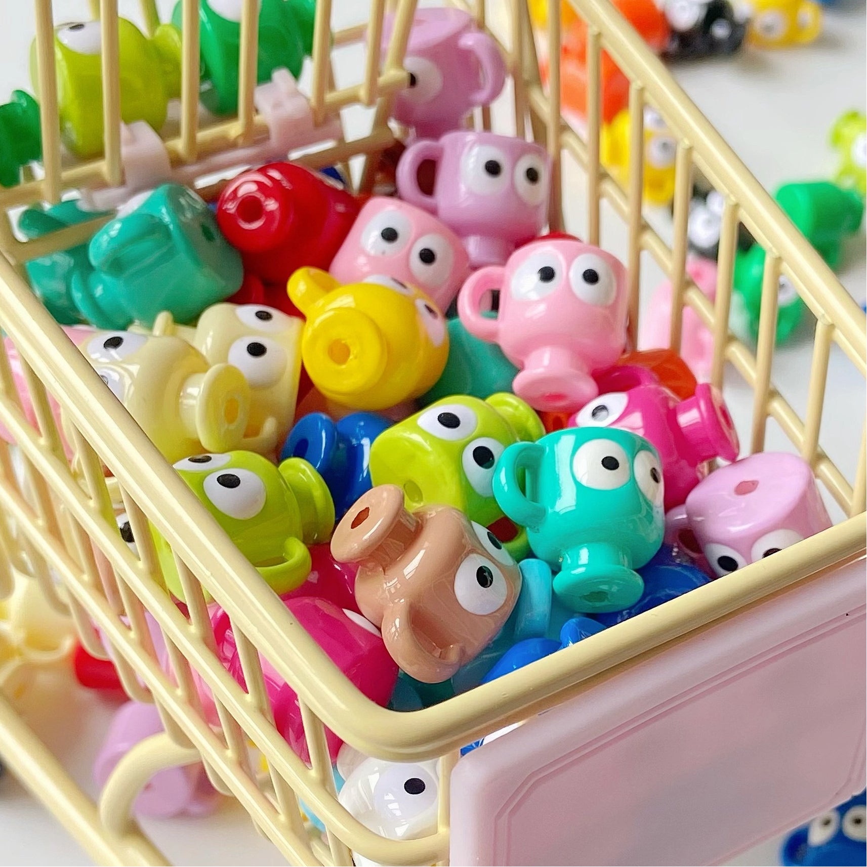 Personification Cup Acrylic Beads 18mm Enamel Glossy 6pcs