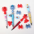 3D Crab Lobster Silicone Focal Beads Wholesale, Red Blue Marine Animal Designs