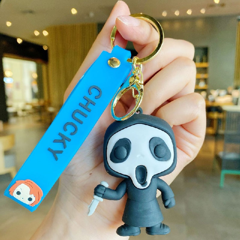 Acrylic Halloween Ghost Keychain Silicone Horror Character Charm 9