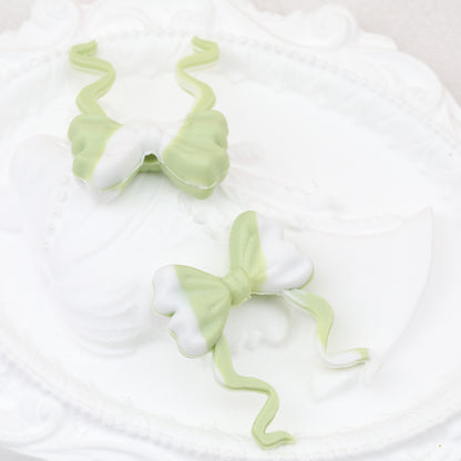 Tie Dye Glitter Bow Silicone Focal Beads 20pcs 8