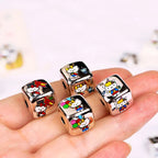 Silver Square Acrylic Beads 14mm Hello Kitty Series 10pcs 2
