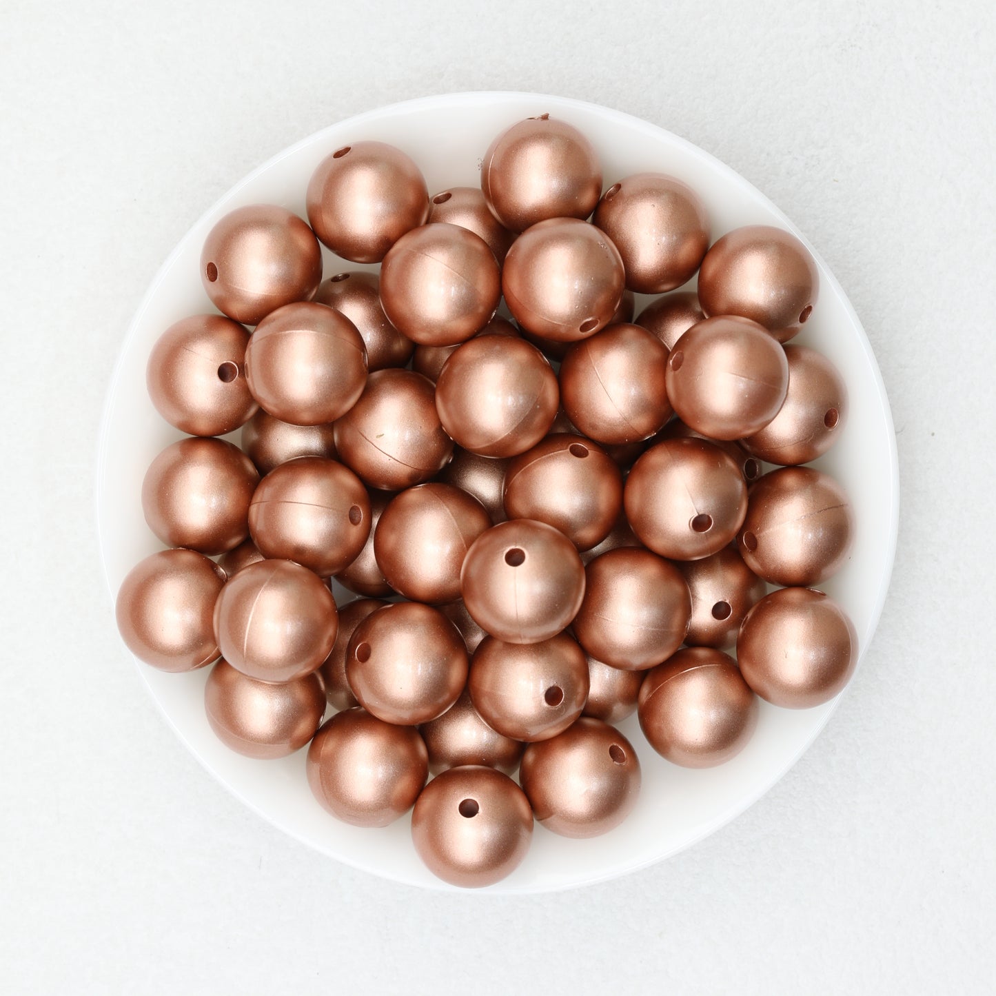 Metallic 15mm Round Silicone Beads 50pcs 4