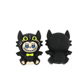Silicone 3D Focal Beads Halloween Bat Wings Spread Lime Green Bow Ties 20pcs