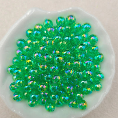 Plating Round Acrylic Beads 10mm Iridescent Transparent 950pcs 24