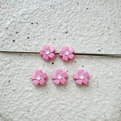 Flower Metal Beads 10mm Baking Painted Cherry Blossom 20pcs 8