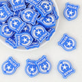 Silicone Focal Beads Police Badge Blue Shield 20 pcs