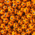 15mm Silicone Beads Bees Print Orange Yellow White 50pcs