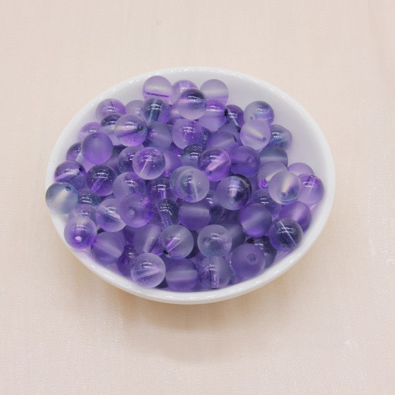Frosted Glass Beads 8mm Soft Translucent Pastel Colors 50pcs 6