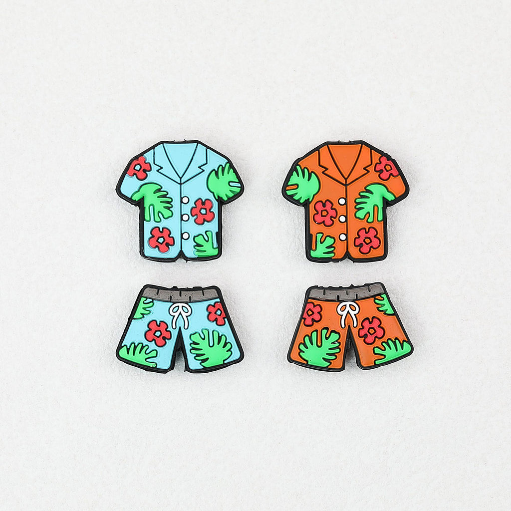 Summer Style Silicone Focal Beads Tropical Shorts Pattern 20pcs
