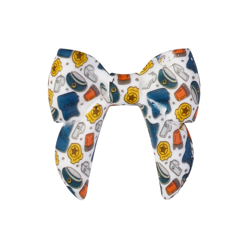 10pcs 3D Bow Printed Silicone Focal Beads