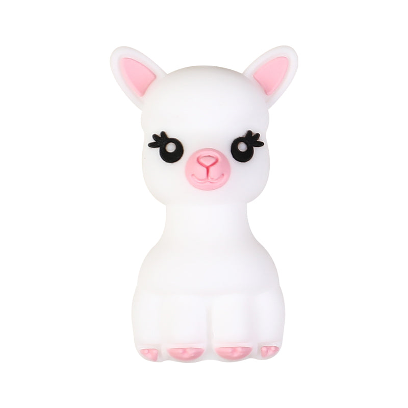 3D Animal Silicone Focal Beads Llama Cow Capybara 20pcs 8