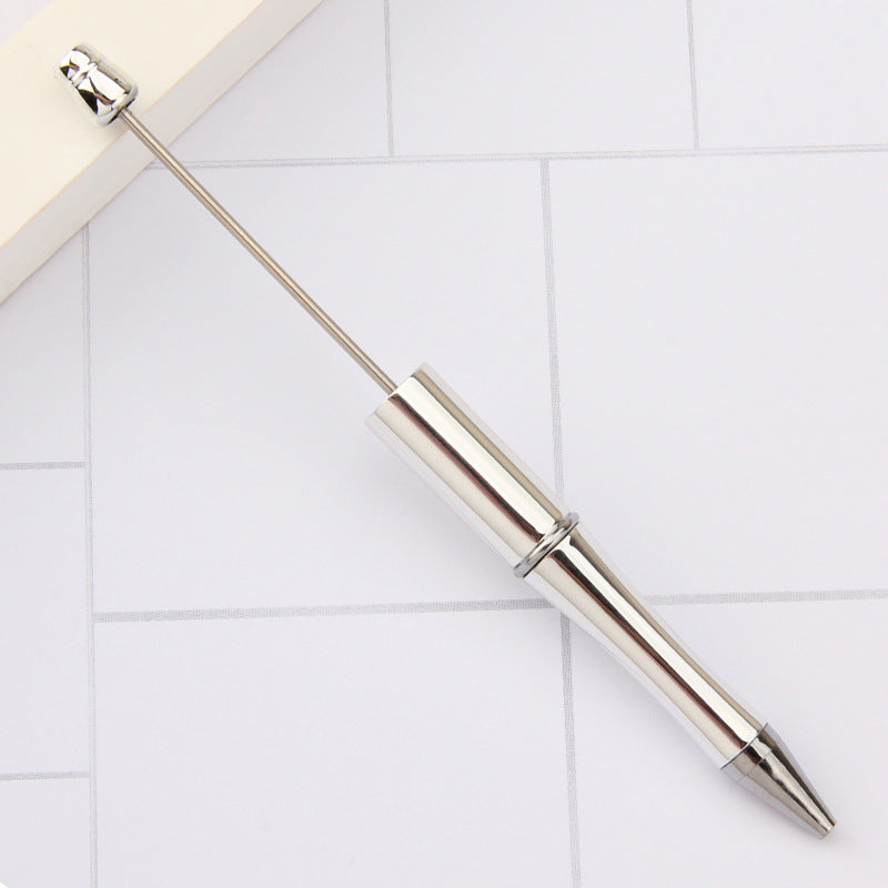 Beadable Plastic Pens Wholesale, UV Electroplated Metallic Gradient Colorful Ballpoint, 11.5mm x 145mm