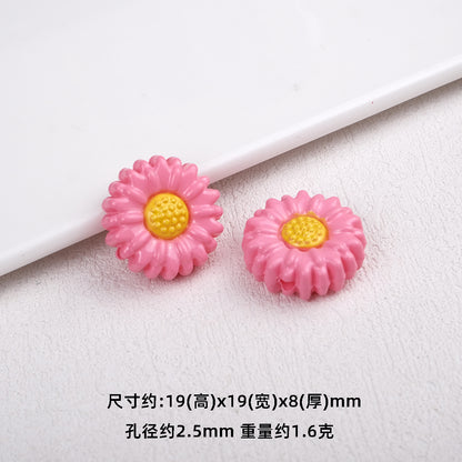 Sunflower Resin Beads 19mm Round Flower Shape 20pcs 11