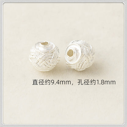 Flower Metal Beads Woven Antique Silver Tone 50pcs 8