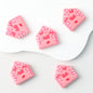Love Heart Envelope Silicone Focal Beads Pink 20pcs